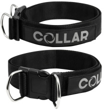 Нашийник для собак XL світловідбиваючий Police Collar 6439 40 мм 45-80 см чорний (RZN-23100829)