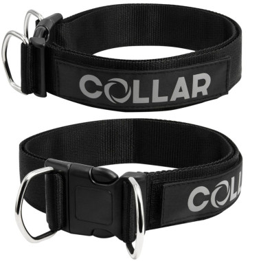 Нашийник для собак XL світловідбиваючий Police Collar 6439 40 мм 45-80 см чорний (RZN-23100829)