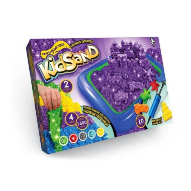 Набір творчості кінетичний пісок 4 кольори Kidsand 7450DT з надувною пісочницею мікс (RZN-23092724)