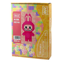 Конструктор піксельний 9186 Labubu 3132 деталі малиновий (RZN-23104329)