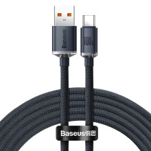 Кабель USB/Type-C 2 м Baseus Crystal Shine 100 Вт чорний (RZN-23106797)