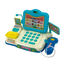 Дитячий ігровий набір 11в1 Касовий апарат 682-1A-1B світлові та звукові ефекти блакитний (RZN-23104288)