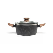 Каструля мармурове покриття Hölmer CR-1342-FAMWL Natural з кришкою 4.2 л чорний (RZN-23105720)