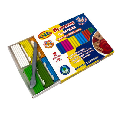 Набір пластиліну 12 кольорів Class 7646C восковий зі стеком (RZN-23105596)