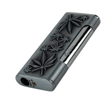 Запальничка газова турбо Конопля 2-91 кремнієвий підпал метал сріблястий (RZN-23105511)