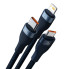 Кабель 3в1 USB/Apple Lightning+Type-C+microUSB 1.2 м Baseus Flash Series синій (RZN-23101585)