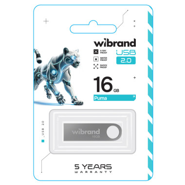 Флеш пам'ять USB 16 GB Wibrand Puma USB 2.0 сріблястий (RZN-23102899)