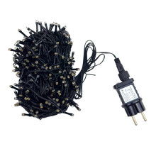 Світлодіодна гірлянда-нитка вулична чорний дріт 300 LED ліхтарики 30 м жовтий (RZN-23104475)