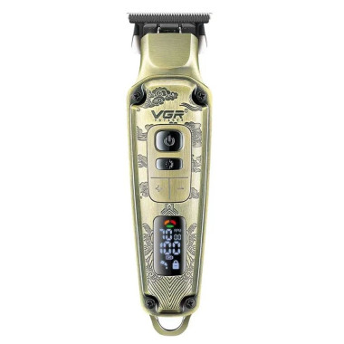 Бездротова машинка для стрижки волосся VGR V-901 USB з дисплеєм 4 насадки зелений (RZN-23104621)