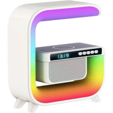 Колонка портативна з годинником Smart HM-G3 бездротова зарядка Bluetooth LED білий (RZN-23097189)