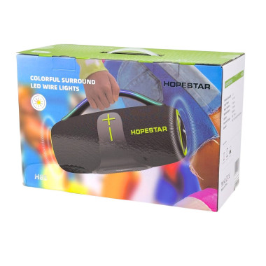 Колонка портативна HOPESTAR H85 Bluetooth LED чорний (RZN-23102867)