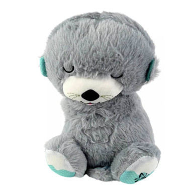 Інтерактивна іграшка-нічник Дихаюча Видра A788 зі звуковими та світловими ефектами 25 см сірий (RZN-23100507)
