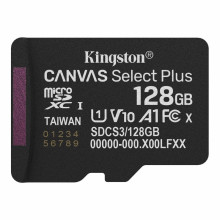 Карта пам'яті 128 GВ Kingston Canvas Select Plus Gen3 МicroSDXC UHS-I Сlass 10 A1 чорний (RZN-23106452)