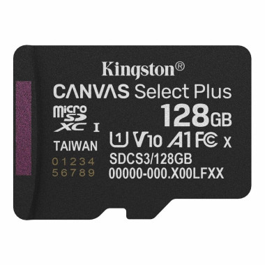 Карта пам'яті 128 GВ Kingston Canvas Select Plus Gen3 МicroSDXC UHS-I Сlass 10 A1 чорний (RZN-23106452)