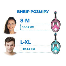 Маска для плавання Free Breath повнолицьова L/XL бірюзовий (RZN-23102562)