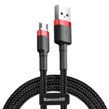 Кабель USB/micro-USB 1 м Baseus Cafule 2.4 А чорний з червоним (RZN-23101592)