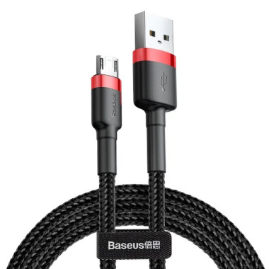 Кабель USB/micro-USB 1 м Baseus Cafule 2.4 А чорний з червоним (RZN-23101592)