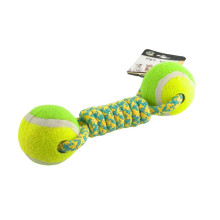 Жувальна іграшка для собак М'ячі з канатом 643 21 см зелений з жовтим (RZN-23102243) Жувальна іграшка для собак М'ячі з канатом 643 21 см зелений з жовтим (RZN-23102243)