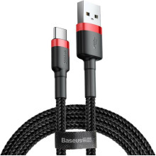 Кабель USB/Type-C 3 м Baseus Cafule 2 А чорний з червоним (RZN-23102921)