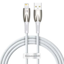 Кабель USB/Apple Lightning 1 м Baseus Glimmer 2.4 А білий (RZN-23105066)