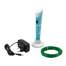 3D ручка Pen-11 Minecraft LCD-дисплей пластик трафарети блакитний (RZN-23104137)