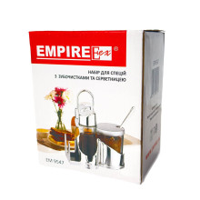 Набір для спецій Empire EM9547 скло 3 ємності сріблястий (RZN-23097002) Набір для спецій Empire EM9547 скло 3 ємності сріблястий (RZN-23097002)