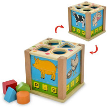 Ігровий набір сортер Куб Tree Toys MD-1853 дерево 4 фігури різнобарвний (RZN-23105009)