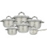 Набір каструль нержавіюча сталь 12 предметів Oscar OSR-4002 Verona зі скляними кришками сріблястий (RZN-23105563)