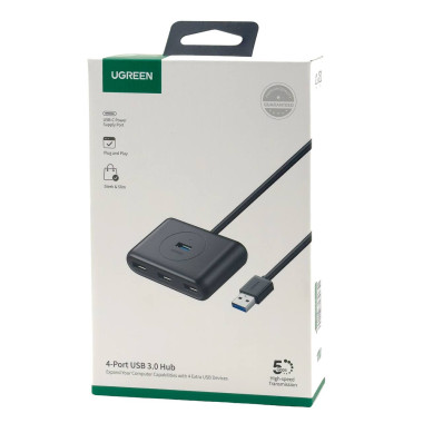 USB-хаб зовнішній 4 порти UGREEN CR113 1 м чорний (RZN-23102908)