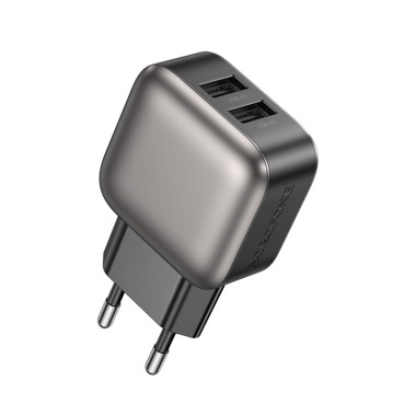 Зарядний блок живлення 2хUSB BOROFONE BAS51A Absolute 12 W 5 V 2.4 A чорний (RZN-23103557)