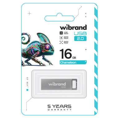 Флеш пам'ять USB 16 GB Wibrand Chameleon USB 2.0 сріблястий (RZN-23102893)