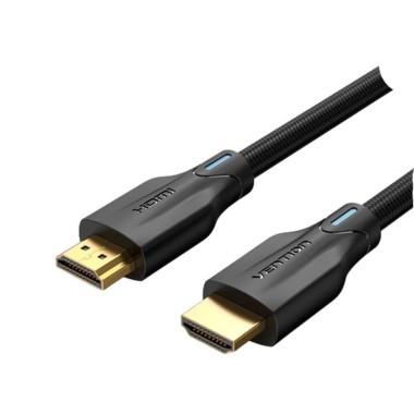 Кабель HDMI/HDMI 1 м Vention Cotton Braided AAUBF 8K v2.1 чорний (RZN-23101806)