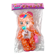 Пупс Cry Babys 18837-4 у помаранчевому комбінезоні з аксесуарами шарнірний 14 см (RZN-23104059)