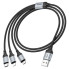 Кабель 3в1 USB/Apple Lightning+Type-C+microUSB 1 м HOCO X102 2.4 А чорний (RZN-23102672)