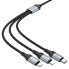 Кабель 3в1 USB/Apple Lightning+Type-C+microUSB 1 м HOCO X102 2.4 А чорний (RZN-23102672)