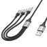 Кабель 3в1 USB/Apple Lightning+Type-C+microUSB 1 м HOCO X102 2.4 А чорний (RZN-23102672)