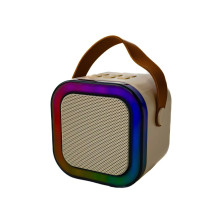 Колонка портативна з 2 мікрофонами Mini K12 Bluetooth LED бежевий (RZN-23095828)