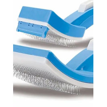 Щітка-пуходерка для вичісування шерсті для котів та собак Pet Zoom Self Cleaning 28613-43 блакитний (RZN-23101835)