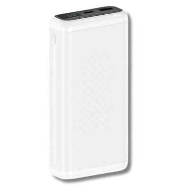 Універсальна мобільна батарея 20000 mAh XO PB309 22.5 W повербанк з дисплеєм білий (RZN-23104831)