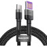 Кабель USB/Type-C 1 м Baseus Cafule HW QC USB Double-sided Blind Interpolation 40 Вт 5 А чорний з сірим (RZN-23102078)