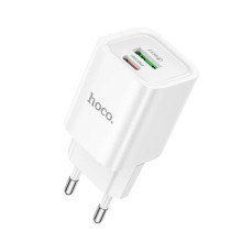 Зарядний блок живлення USB+Type-C HOCO C149A Charm 30 W 12 V 2.5 A білий (RZN-23105877)