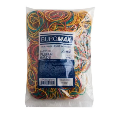 Гумки для грошей 50 мм BUROMAX 5516 500 г різнобарвний (RZN-23099090)