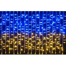 Світлодіодна гірлянда-завіса прозорий дріт Прапор України 120 LED Magic Lights ліхтарики 3 х 2 м мульти (RZN-23095768)