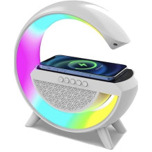 Колонка портативна Smart BT2301 бездротова зарядка Bluetooth LED білий (RZN-23095453)