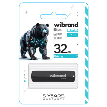 Флеш пам'ять USB 32 GВ Wibrand Grizzly USB 2.0 чорний (RZN-23098570)