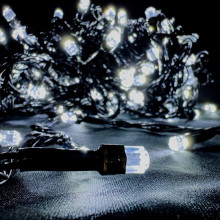 Світлодіодна гірлянда-нитка чорний дріт 200 LED Xmas рубін 15 м 8 режимів білий (RZN-23092338)