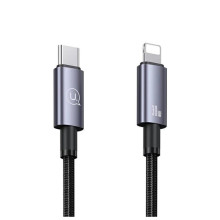 Кабель Type-C/Apple Lightning 0.25 м Usams US-SJ679 30 Вт чорний (RZN-23099448)