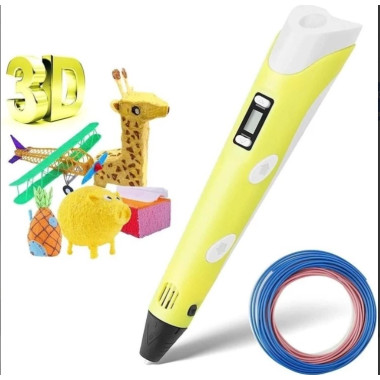 3D ручка 3DPEN-З LCD-дисплей пластик трафарети Жовтий (RZN-23096134)