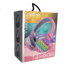 Навушники дитячі бездротові накладні POP IT AKZ K29 FM MP3 Bluetooth рожевий (RZN-23093255)