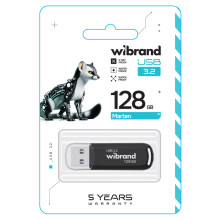 Флеш пам'ять USB 128 GB Wibrand Marten USB 3.2 Gen1 чорний (RZN-23098564)